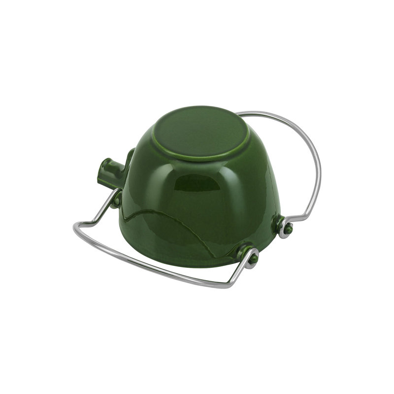 Staub Cast Iron 1-Quart Round Tea Kettle, Basil