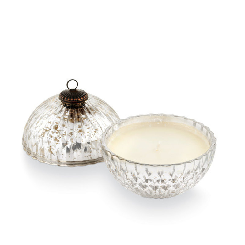 Balsam & Cedar Scented Silver Mercury Glass Candle