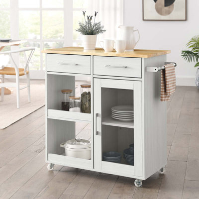 Modway Culinary Kitchen Cart With Towel Bar