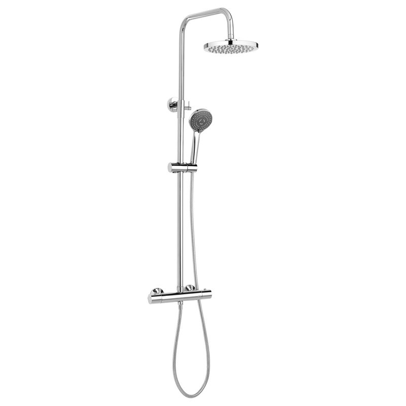 Bathroom Set Showering Column Thermostatic Shower Mixer Pole Chrome Plated Steel