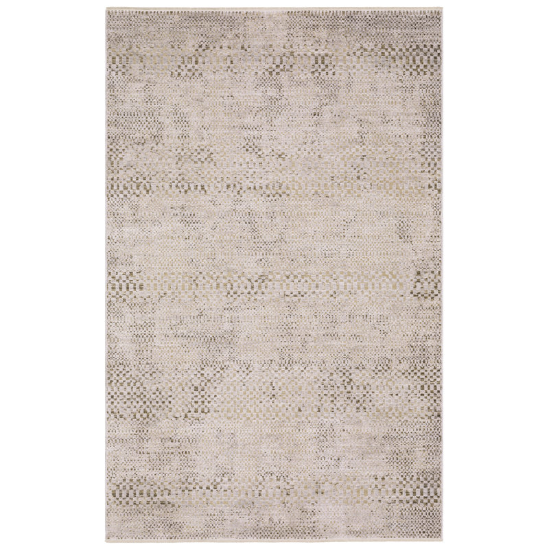 Telisa Modern Transitional Ivory / Gold Area Rug, Rectangle 5'3" x 7'6"
