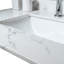 Dessus de meuble-lavabo de 37 po en pierre de Carrare blanc de style nouveau avec lavabo rectangulaire encastré en céramique et trou de robinet simple