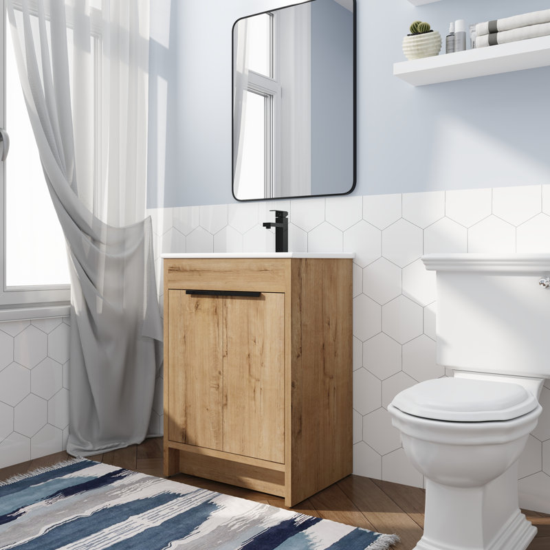 24'' Single Bathroom Vanity with Ceramic Top