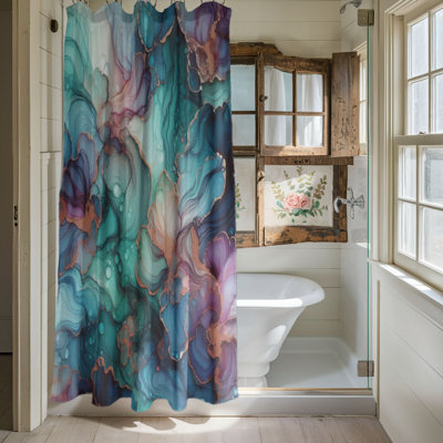 Rideau de douche standard 1 pièce Shimmering Iridescent Flow