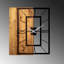 Horloge murale élégante en bois, noyer clair et noir, 19,3 x 1,2 x 22,8 pouces | Fabrication 100% bois massif et métal, mécanisme silencieux | Élément décoratif unique pour le salon, la chambre à coucher ou le bureau, élégant et fonctionnel