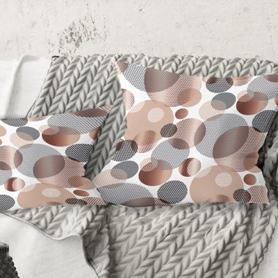 Circular Abstract Retro Geometric XIII - Mid-Century ModernPrinted Throw Pillow