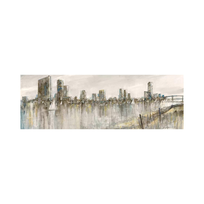 Skyline Sail by Ruane Manning - Wrapped Canvas Panoramic Gallery-Wrapped Canvas Giclée, 30.48 cm H x 91.44 cm W x 1.91 cm D