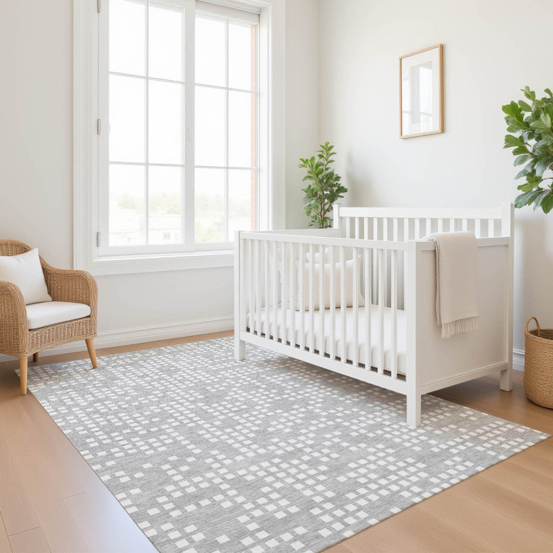 Tapis intérieur / extérieur lavable à la machine pour enfants ACN2831, 3 pi x 5 pi, Étain