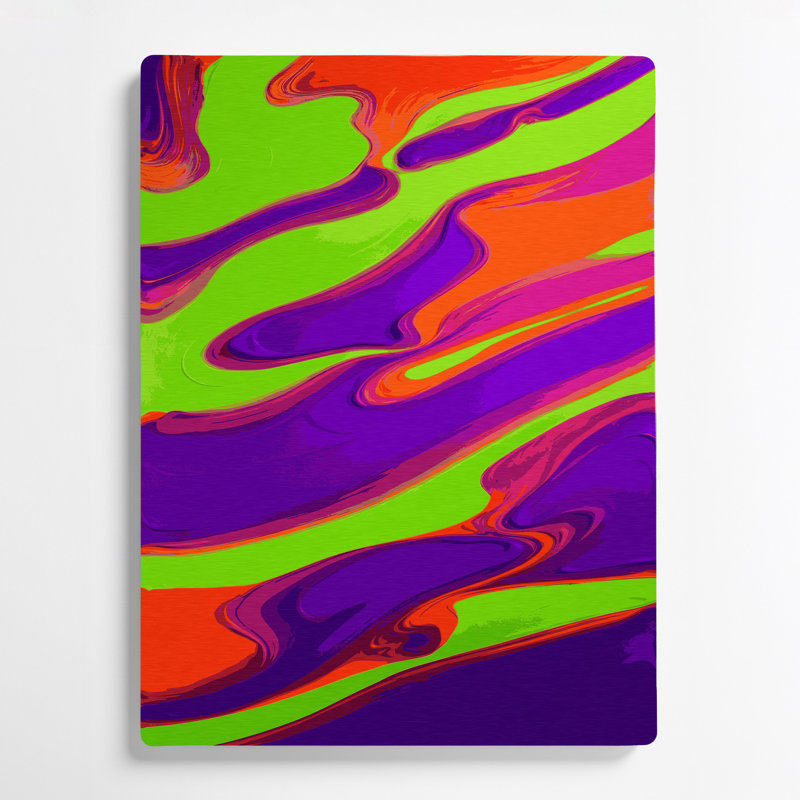 Abstrait couleur champ 42, art mural en métal mauve, H 11 po x l 14 po