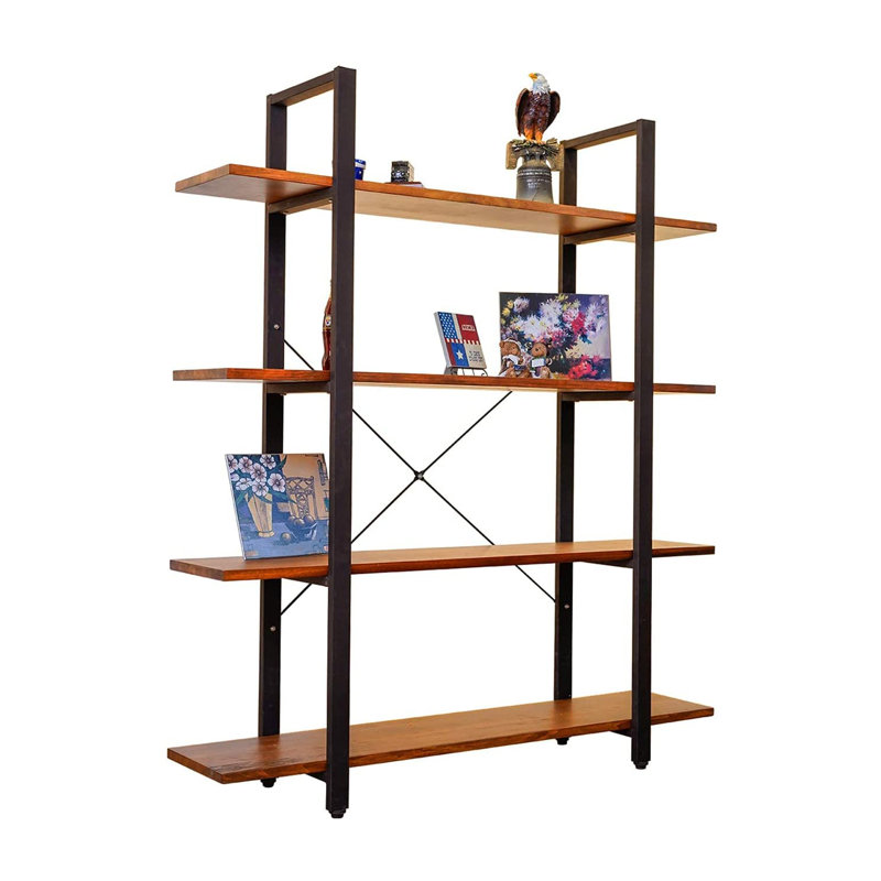Sherlyn Solid Wood Bookshelf, (4 Shelves) 56" H x 48" W x 12" D