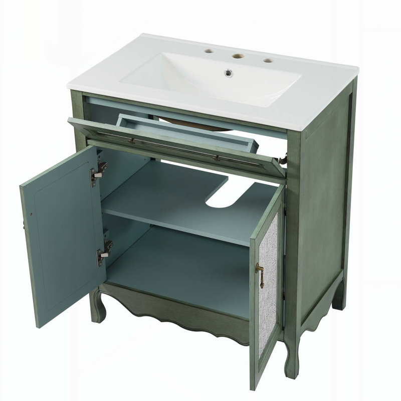 Charmant meuble-lavabo avec conception complexe et rangement pratique