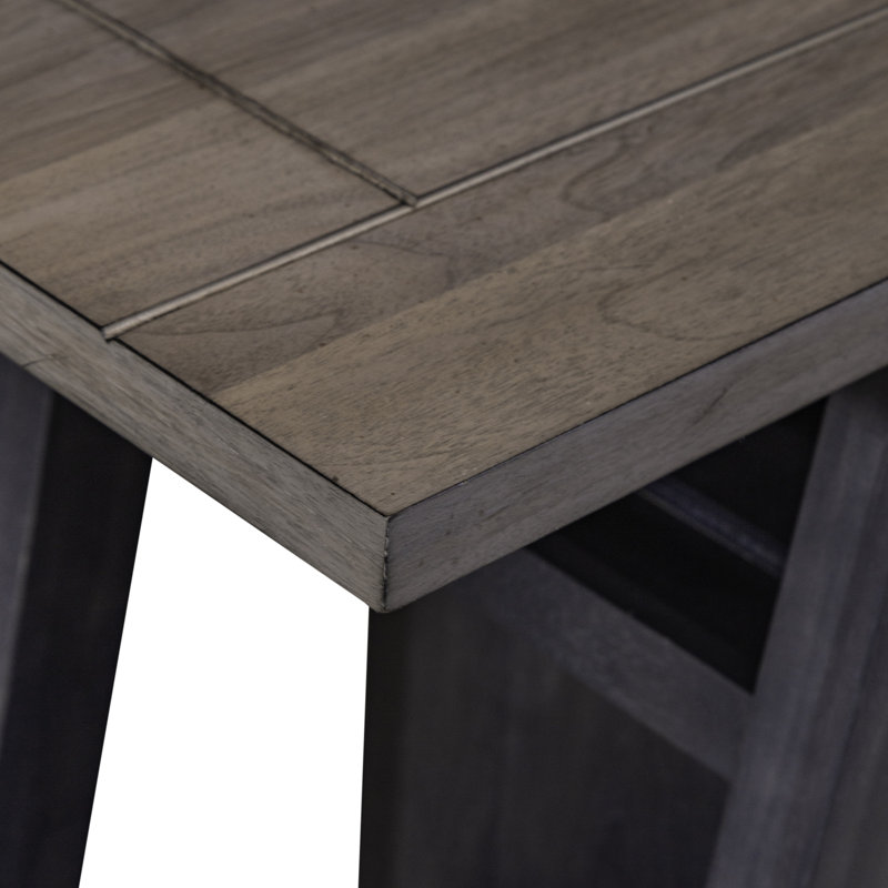 Aljona 60'' Solid Wood Top Console Table, Dark Gray