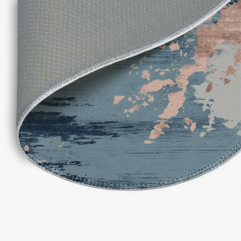 Tapis intérieur et extérieur gris Watercolor, Rond 5 pi