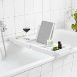 Bed And Bath Tray - Wooden Rack With Folding Legs - Bamboo Bathtub Caddy Bridge Shelf With Book Or Tablet Stand