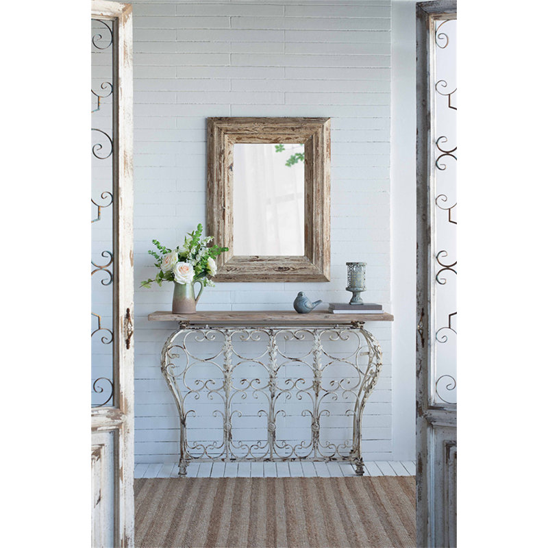 Miroir d'appoint mural 30 x 2 x 39 po avec cadre en bois vieilli