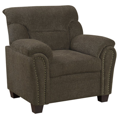 Ezekeial Upholstered Padded Arm Accent Chair Brown