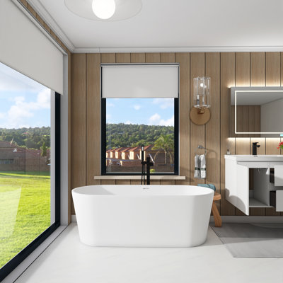 63“ Freestanding Soaking Solid Surface Bathtub