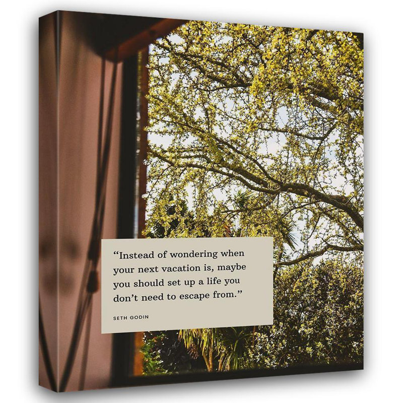 Art sur toile tendue par George Oliver par George Oliver, titre: Seth Godin Citation: vacances, H 44 po x l 36 po