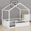 Lit plateforme avec baldaquin, barrières de sécurité et porte d'entrée pour les chambres d'enfants-82321688-82321689