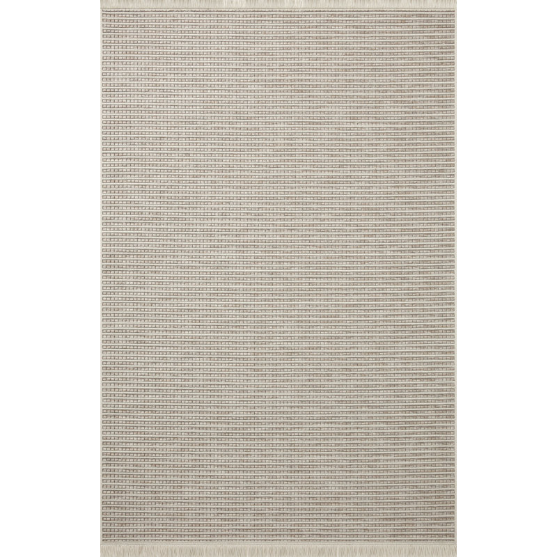 Amber Lewis x Loloi Malibu Ivory / Dove Indoor / Outdoor Area Rug, Rectangle 8'10" x 12'2"