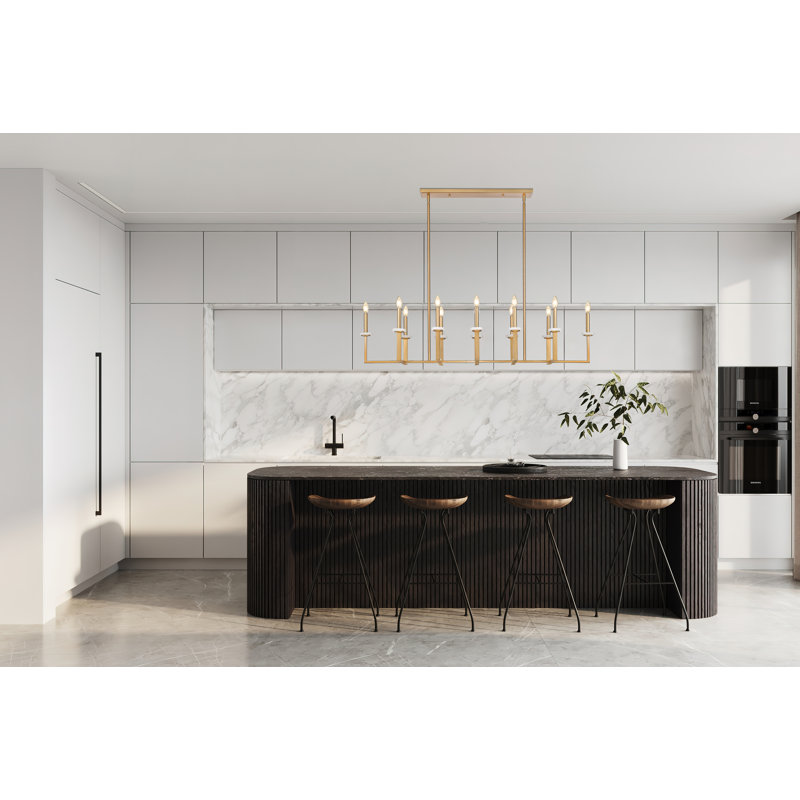Lustre linéaire 12 lumières Parrish Mordern, Mordern Gold