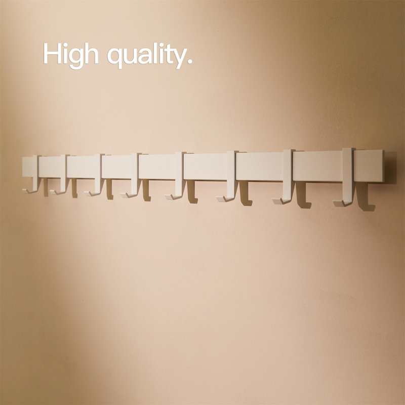 Aluminium Wall Mounted Coat Rack, White