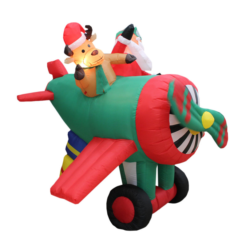 Père Noël gonflable 6 pieds en hélicoptère