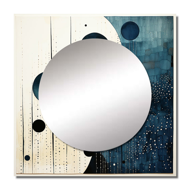 Samitha - Grand miroir carré abstrait à collage mural, 23 po x 23 po