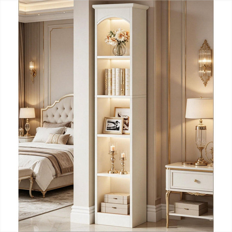 Étagère cubique en panneaux de particules avec système anti-basculement, hauteur 180 cm (70,9 po), design étroit