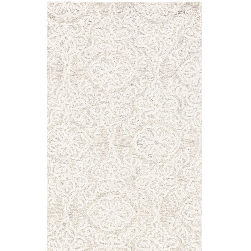 Tapis damassé en laine touffeté à la main Davyan, Rectangle 6 pi x 9 pi