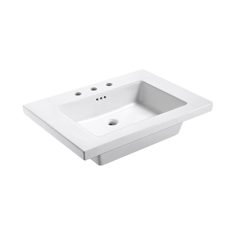 Plateau de meuble-lavabo simple 31 po Eclipse, Large entraxe