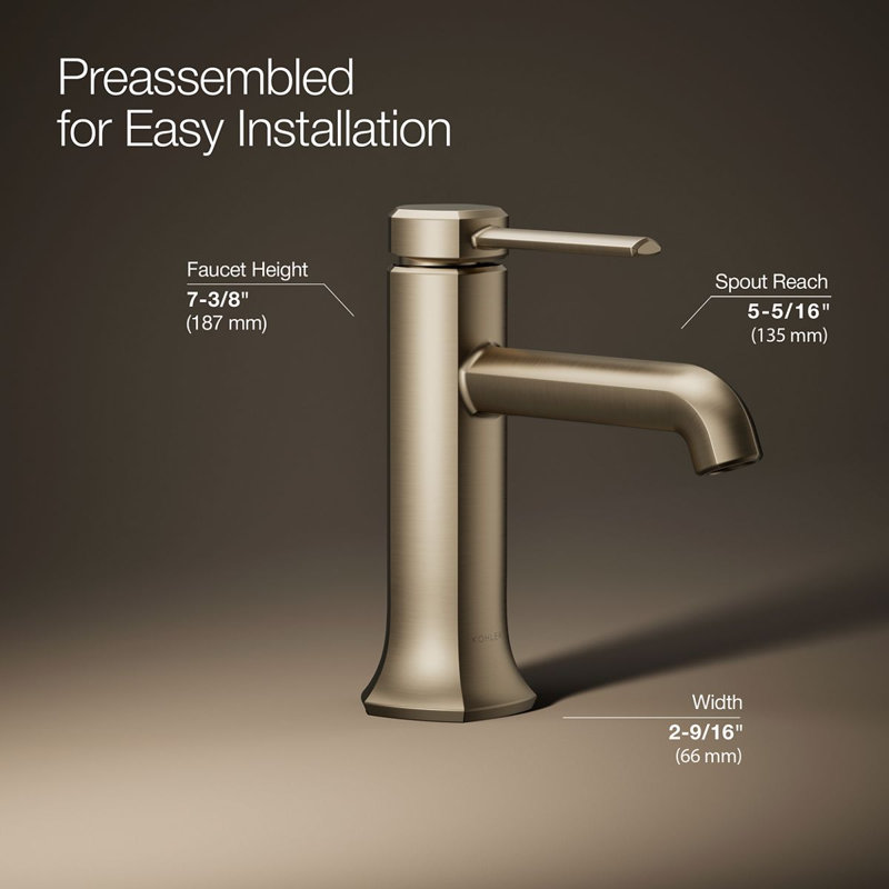 Occasion Single Hole Bathroom Faucet, Vibrant Brushed Bronze