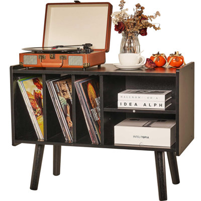 Record Player Stand with Vinyl Storage Holds Up to 300lb by Hokku Designs