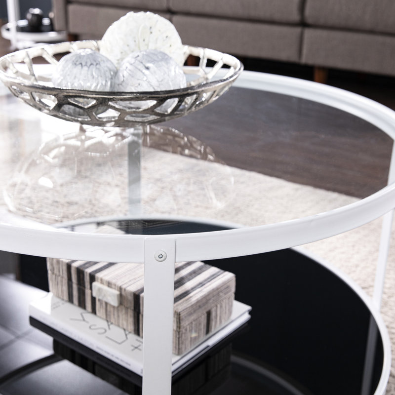 Table - Plateau en verre et tablette noire pour espaces compacts