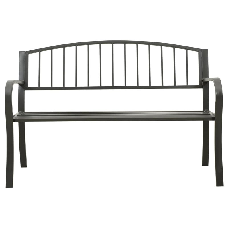 Banc de jardin pour l'extérieur en acier, Gris