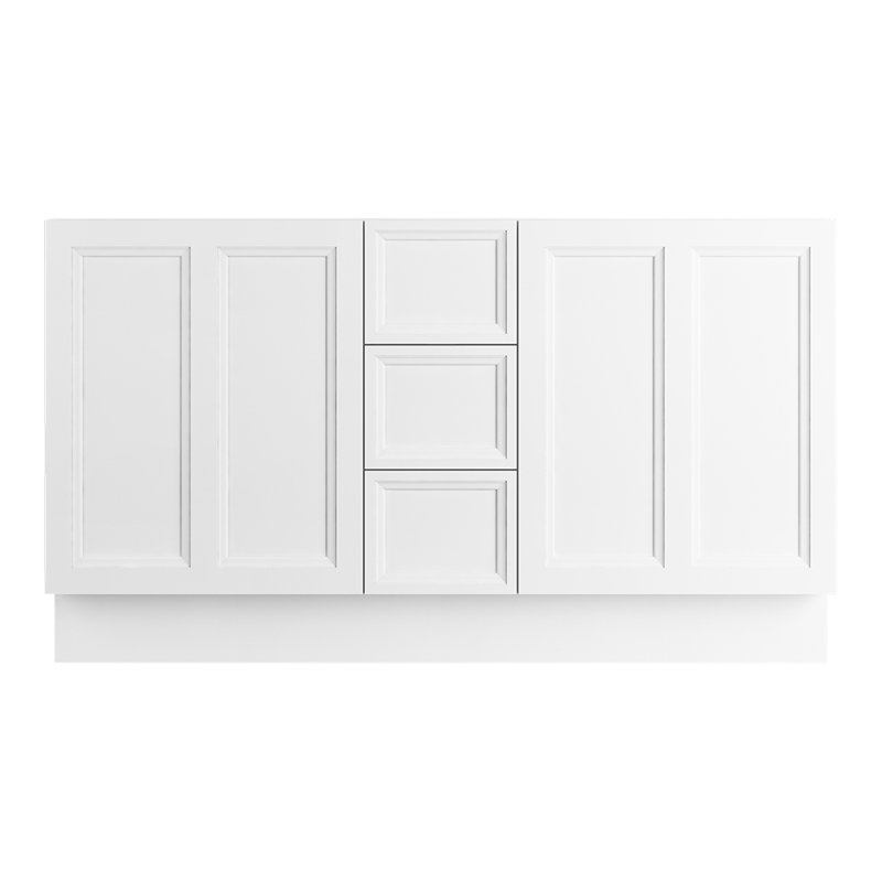Base de meuble-lavabo 60 po Damask, Blanc lin