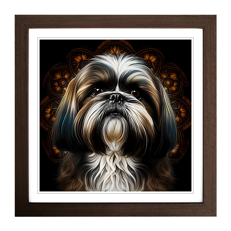 Shih Tzu Ornamental - Framed Print, Walnut