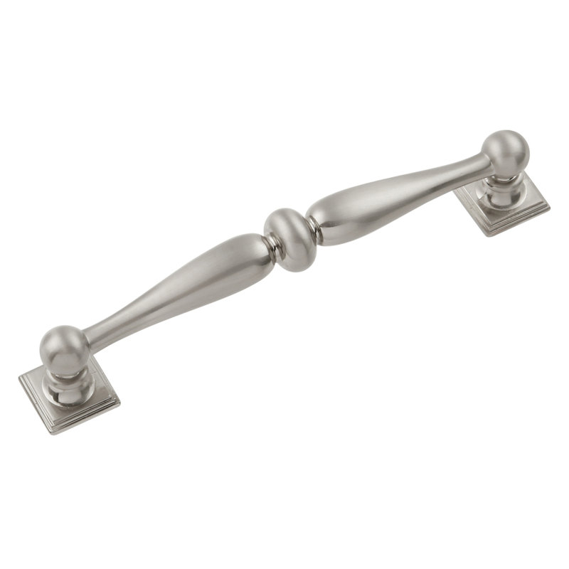 Poignées d'armoire de cuisine Somerset, poignées de tiroir à noyau solide pour portes d'armoire, Nickel satiné, 5 1/16"