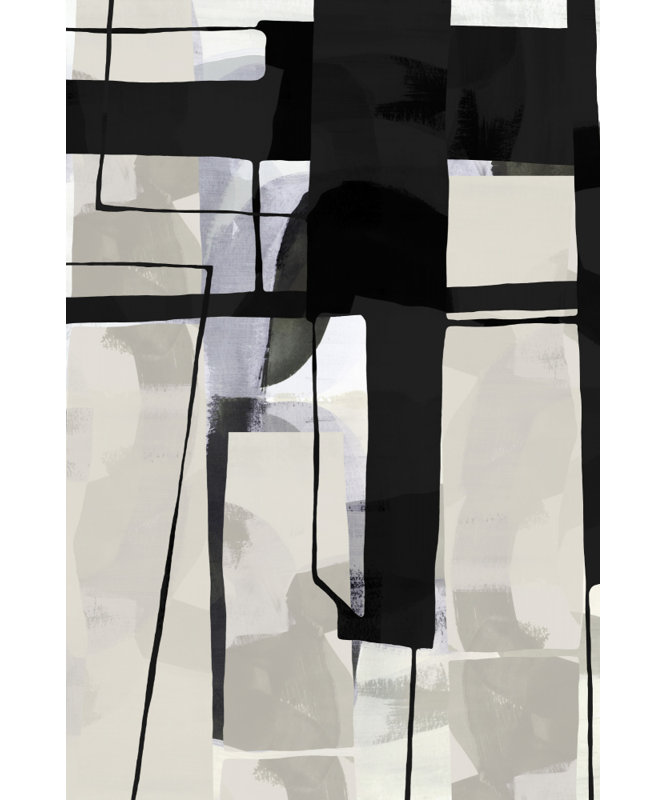 Modern Geometric Forms by Cartissi — Abstract Wall Art, 16 × 24, Matted Framed Print, Gold