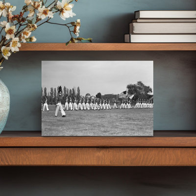 1940s STUDENTS MARCHING PENNSYLVANIA MILITARY COLLEGE IN CHESTER by H. Armstrong Roberts - Wrapped Canvas Print