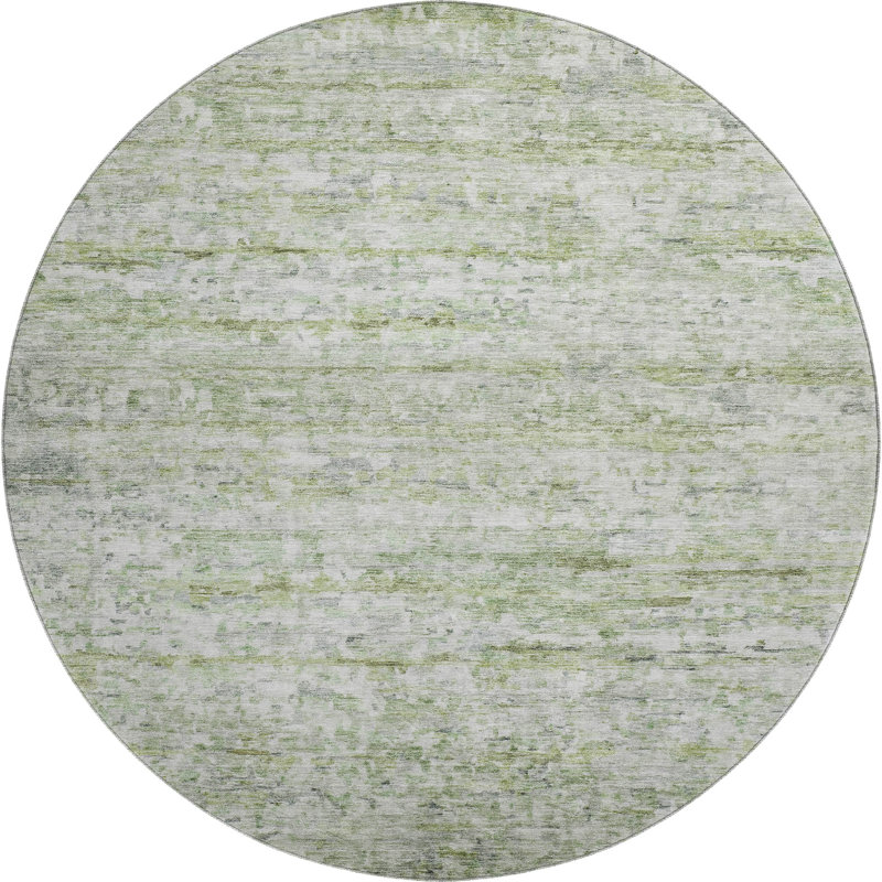 Premium Machine Washable Ducote AMF1127 Stripes Rug, Round 8'
