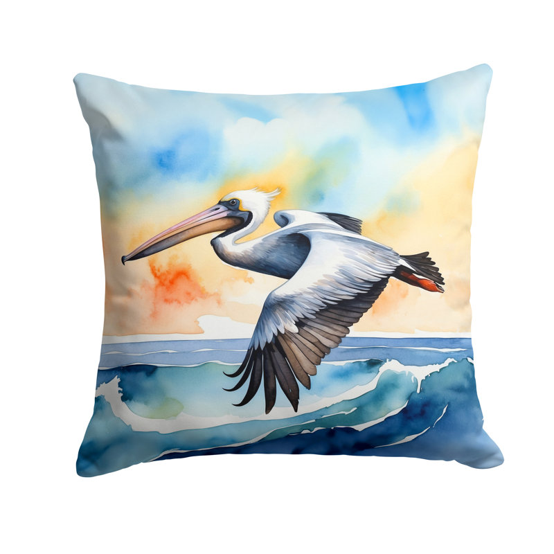 Pelican Soaring Throw Pillow, Square 14"