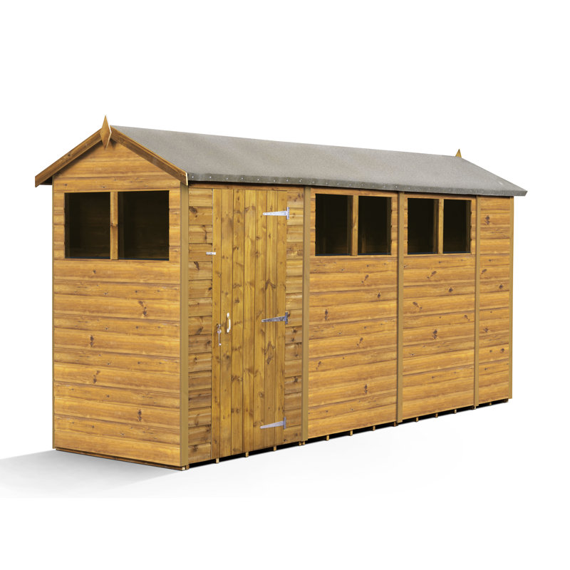 Modular Apex Garden Shed  14X4 With Windows