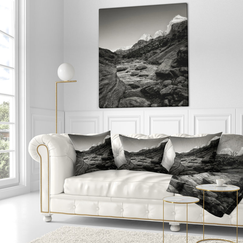 Coussin imprimé foncé foncé «Dark River», 16 po x 1 po, Coussin décoratif