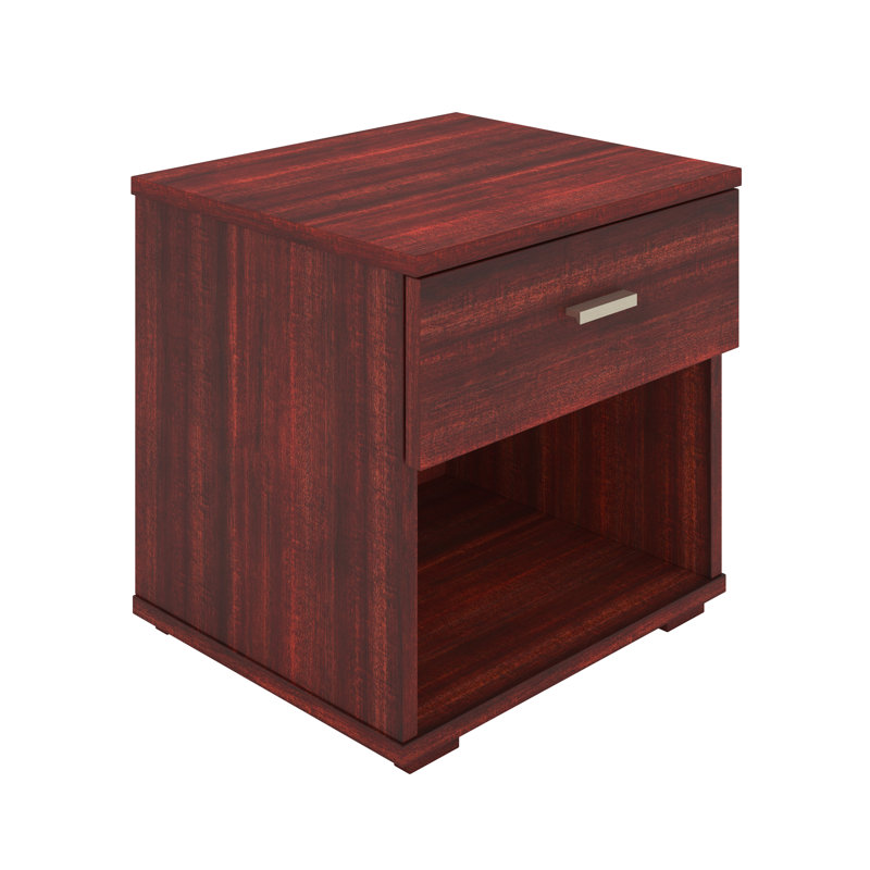 Novara Single Drawer Low Profile Nightstand, Cherry