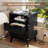 Black Nightstand, Narrow Wood Bedside Table with Storage Drawer, Modern Bedroom Nightstand, 17.7"x13.8"x23.4"-1180927133-1180927130