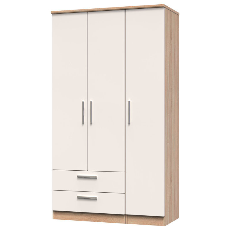 Borgeson Manufactured Wood Wardrobe, Kashmir Gloss/Bardolino Oak