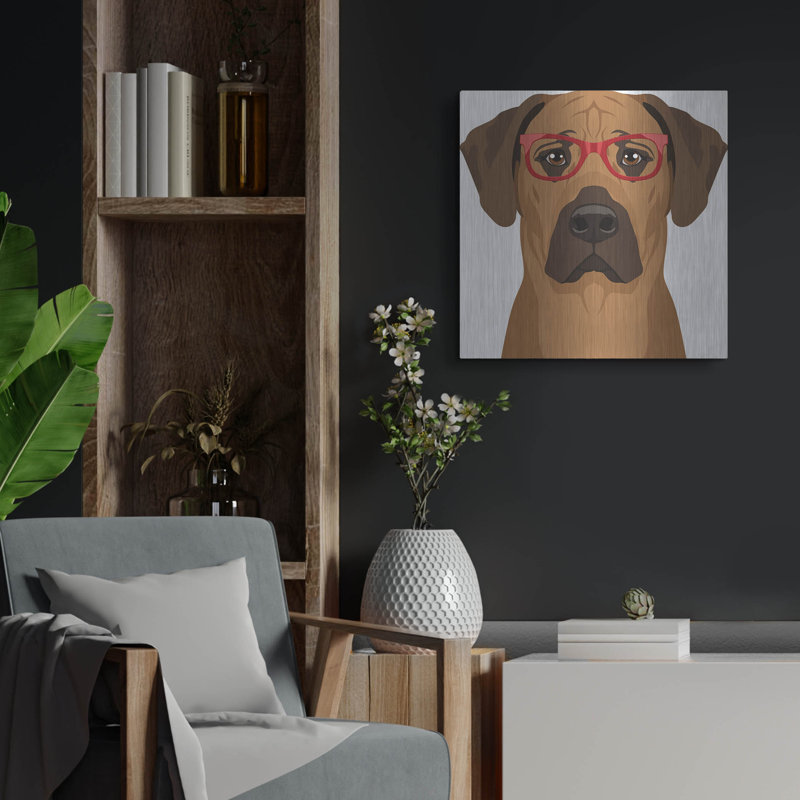 «Rhodesian Ridgeback portant des lunettes de hipster» par les affiliés Furbaby, H 24 po x l 24 po