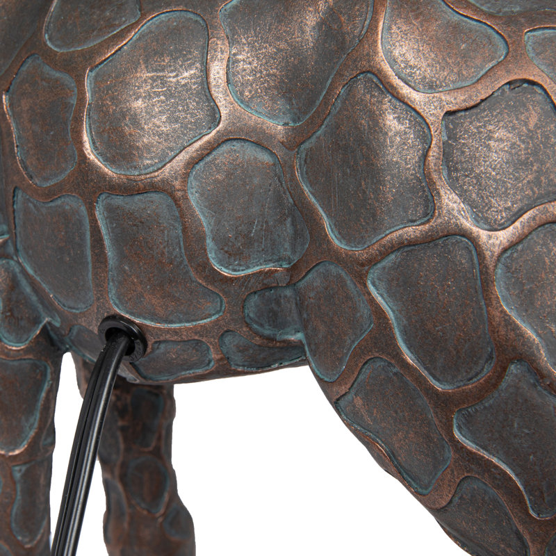 Lia Resin Giraffe Table Lamp with Linen Shade, Bronze