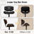George Oliver Modern Bar Stools Set Of 2, Adjustable Swivel Counter Stools With Back, Wide And Deep Seat, Ergonomic Pu Leather And Solid Wood Barstools With Rectangular Footrest For Kitchen Island-1191345773